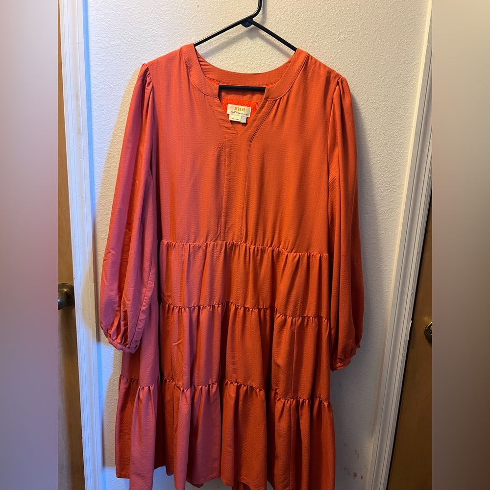 Anthropology/Maeve Coral Textured Dress